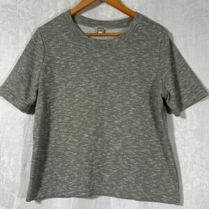 Duluth T Shirt Sweatshirt Large Gray Green Textured Creme de la Hem Untucked